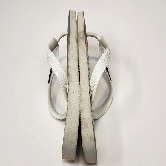 Havaianas Mens Nautical Flip Flops Sandals Size 8 Yellow Navy Blue White Stripes - Picture 5 of 6